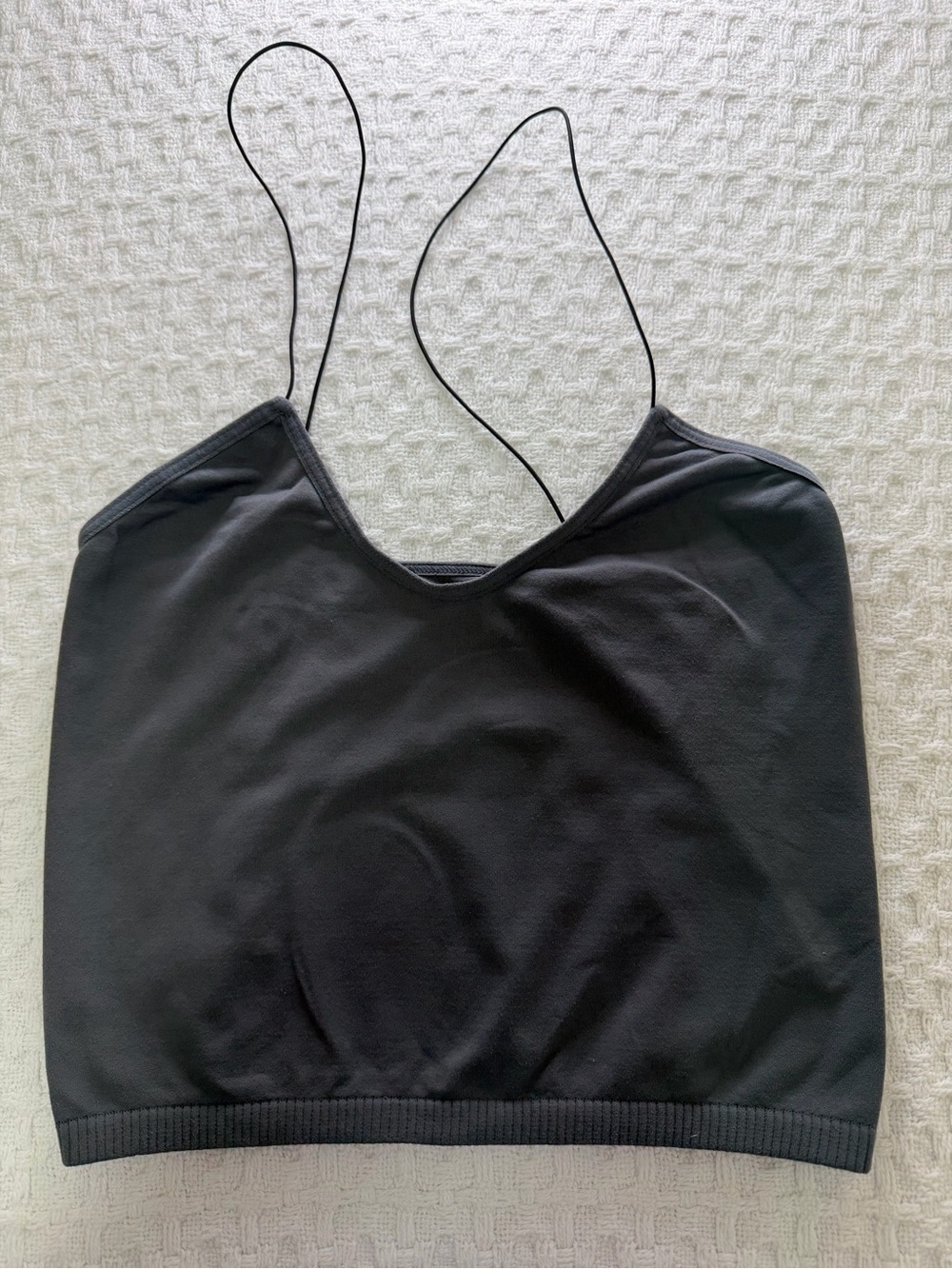 Free People Black Spaghetti-Strap Crop Camisole